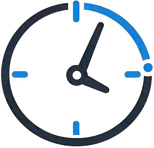 Icon representing precision timing and punctual transfer services.